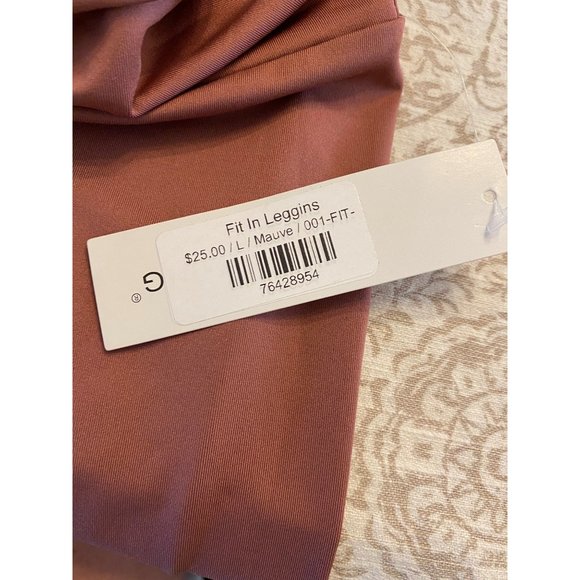 NWT Timing Mauve Satin Look Fit in Leggings Women's L - Picture 7 of 7